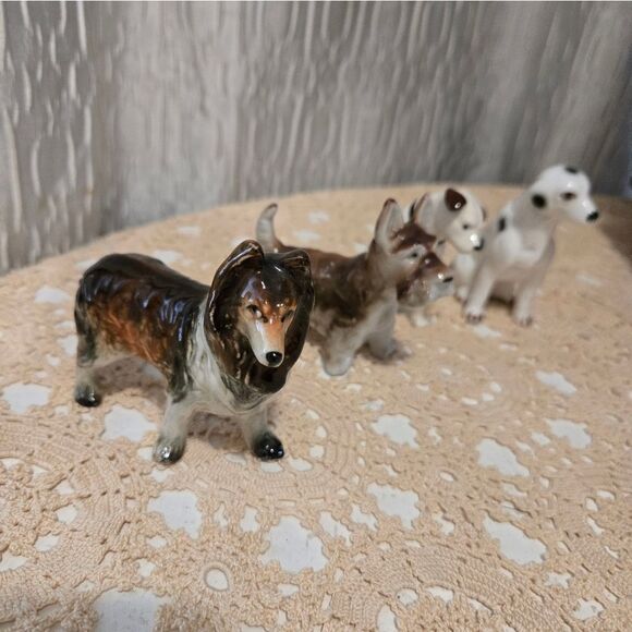 Vintage Ceramic Dalmatian Puppy Dogs Figurines Lot Of 3 Glazed Porcelain Japan - Picture 9 of 12